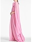 Χαμηλού Κόστους Βραδινά Φορέματα-Γραμμή Α Βραδινά φορέματα Κομψό Φόρεμα Επίσημο Χοροεσπερίδα Μακρύ Αμάνικο Με Κόσμημα Σιφόν με Λουλούδι ώμου 2024