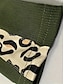 cheap Basic Women&#039;s Tops-Tunic Women&#039;s Army Green Leopard Casual Daily Classic U Neck S
