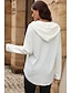 ieftine Bluze simple pentru femei-Pentru femei Negru Alb Galben Simplu Buton Buzunar Cordon Stradă Casual Activ Modă Capișon Fit regulat S