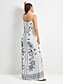abordables robe décontractée imprimée-robe longue à fleurs pour les vacances d&#039;été
