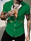 cheap Men&#039;s Hawaiian Shirt-St.Patrick&#039;s Day Four Leaf Clover Casual Men&#039;s Shirt Daily Wear Going out Weekend Summer Turndown Short Sleeves Army Green, Mint Green, Dark Green S, M, L 4-Way Stretch Fabric Shirt St.