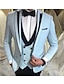 Χαμηλού Κόστους Κοστούμια-σαμπανιζέ μπλε ανδρικά κοστούμια χορού κοστούμια γάμου κουμπάροι σμόκιν καθημερινά επαγγελματικά επίσημα κοστούμια 3 τεμαχίων συν μέγεθος μονόστομο με ένα κουμπί 2024