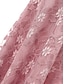 Χαμηλού Κόστους Πάρτι Φορέματα-Γυναικεία Φόρεμα Φόρεμα για πάρτυ Κοκτέιλ Φόρεμα Δίχτυ Δαντέλα Κουρελού Κοντομάνικο Μίντι φόρεμα Κομψό Ανθισμένο Ροζ Μπορντώ Καλοκαίρι Άνοιξη