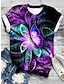 ieftine Tricouri Damă-Pentru femei Tricou Floral Fluture Imprimeu Zilnic Sfârșit de săptămână Modă Manșon scurt Rotund Negru Vară