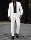זול חליפות-שחור לבן בורדו חליפות נשף לגברים חליפות חתונה בצבע אחיד 2 חלקים עסקית יומית עסקית פורמלית בהתאמה אישית עם כפתור אחד עם חזה אחד 2024