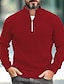 ieftine pulover pentru bărbați-Bărbați Îmbrăcăminte tricotată Plover Tricotat Regulat Jumătate de fermoar Croi Slim Simplu Guler de stand De Bază Contemporan modern Muncă Purtare Zilnică Îmbrăcăminte Iarnă Toamnă Roșu Vin Negru M