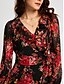 abordables robe décontractée imprimée-robe longue en mousseline à imprimé floral et taille ajustable