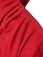 billiga Aftonklänningar-slida röd svart röd grön klänning aftonklänning elegant cape klänning formell höstsvep / borsttåg långärmad cowl neck stretch tyg med knappar slits 2024