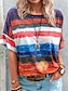 olcso Női pólók-Női Póló Színes Hétköznapi Nyomtatott Sárga Rövid ujjú Divat Kerek Nyár