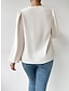 cheap Basic Women&#039;s Tops-T shirt Tee Women&#039;s Black White Pink Plain Casual Fashion V Neck Regular Fit Puff Sleeve S