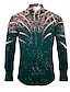 cheap Men&#039;s Graphic Shirts-Graphic Prints Casual Men&#039;s Shirt Daily Wear Going out Fall &amp; Winter Turndown Long Sleeve Burgundy, Navy Blue, Green S, M, L 4-Way Stretch Fabric Shirt New Year