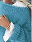 cheap Sweaters-Women&#039;s Pullover Sweater Jumper Crew Neck Fuzzy Knit Acrylic Oversized Fall Winter Regular Outdoor Daily Going out Stylish Casual Soft Long Sleeve Solid Color Yellow Blue Purple S M L