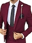 billiga Kostymer-svart gul röd bröllopsdräkter för män enfärgade 3 delar standard passform enkelknäppt enknäppning 2024