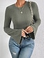 Недорогие Базовые плечевые изделия для женщин-Туника Жен. Военно-зеленный Светло-серый Полотняное плетение Повседневные Современное Круглый вырез Тонкие S