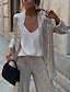 ieftine Sacouri și costume de damă-Pentru femei Blazer Oficial Sequin Simplu Comfortabil Modă Potrivire Largă Îmbrăcăminte exterioară Manșon Lung Primăvară Argintiu S