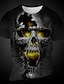 Χαμηλού Κόστους Ανδρικά 3D T-shirts-Γραφική Νεκροκεφαλές Καθημερινά Υψηλής Ποιότητας Ρετρό / Βίντατζ Ανδρικά 3D εκτύπωση Μπλουζάκι Υπαίθρια Αθλήματα Αργίες Εξόδου Κοντομάνικη μπλούζα Κίτρινο Βυσσινί Πορτοκαλί Κοντομάνικο
