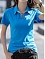 preiswerte T-Shirts für Damen-Damen Polo T Shirt Baumwolle Glatt Casual Sport Schwarz Kurzarm Modisch Hemdkragen Frühling Sommer