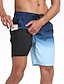 cheap Mens Active Shorts-Men&#039;s Board Shorts Swimwear Swim Shorts Beach Swimming Pool Breathable Quick Dry Running Casual Drawstring Elastic Waist Liner Gradient Knee Length Gymnatics Activewear Pink Blue Micro-elastic