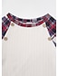 halpa Naisten perusyläosat-T-paita Naisten Beesi Skottiruutukuvio nappi Painettu Päivittäin Viikonloppu Muoti Pyöreä kaula-aukko Normaali S
