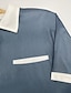 billige Poloskjorte med glidelås-Herre POLO T-skjorte Zip Polo utendørs Sport Knaphul Quarter Zip Kortermet Mote Moderne Fargeblokk Glidelås Lomme foran Sommer Normal Grå POLO T-skjorte
