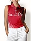 お買い得  女性のゴルフ服-女性用 ポロシャツ パープル ノースリーブ 日焼け防止 トップス レディース ゴルフウェア ウェア アウトフィット ウェア アパレル