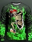 abordables Camisetas 3D de hombre-Carnaval gráfico llama esqueleto diseñador de moda casual hombres camiseta con estampado 3d camiseta deportes al aire libre vacaciones salir camiseta rojo púrpura naranja manga larga camisa con