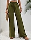 cheap Wide Leg &amp; High Waisted-Women&#039;s Wide Leg Pants Trousers Polyester Pocket High Cut High Waist Long Wine Summer