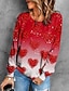 cheap Women&#039;s Hoodies &amp; Sweatshirts-Women&#039;s Sweatshirt Pullover Heart Leopard Casual Sports Print Red Active Sportswear Round Neck Long Sleeve Top Micro-elastic Fall &amp; Winter