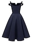 Χαμηλού Κόστους Vintage Φορέματα-Γυναικεία Vintage Φόρεμα Φόρεμα για πάρτυ Κοκτέιλ Φόρεμα Αμάνικο Μίντι φόρεμα Γενέθλια Διακοπές Κομψό Βίντατζ Ανθισμένο Ροζ Βαθυγάλαζο Καλοκαίρι Άνοιξη