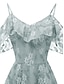 Χαμηλού Κόστους Πάρτι Φορέματα-Γυναικεία Φόρεμα Φόρεμα για πάρτυ Κοκτέιλ Φόρεμα Δίχτυ Δαντέλα Κουρελού Κοντομάνικο Μίντι φόρεμα Κομψό Ανθισμένο Ροζ Μπορντώ Καλοκαίρι Άνοιξη