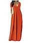 billiga enkla klänningar-Dam Svart klänning Långklänning Maxiklänning Ficka Datum Streetwear Maxi V-hals Kortärmad Svart Gul Ljusgrön Färg