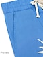 abordables Pantalon en coton et lin pour hommes-Homme Pantalon en lin Pantalon pantalon été Pantalon de plage Cordon Taille elastique Impression 3D Imprimés Photos Fleur Confort Casual du quotidien Vacances 20% Lin Style Ethnique Noir Bleu