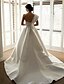 cheap Wedding Dresses-Hall Formal Wedding Dresses A-Line One Shoulder Sleeveless Sweep / Brush Train Satin Bridal Gowns With Ruched 2024