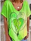 cheap Women&#039;s T-shirts-Women&#039;s T shirt Tee Heart Print Valentine Weekend Fashion Long Sleeve V Neck Red Spring &amp;  Fall
