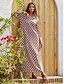 abordables robe décontractée imprimée-robe longue en satin à col bijou géométrique