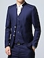 cheap Suits-Black Burgundy Dark Blue Men&#039;s Special Occasion Ceremony Valentine&#039;s Day Suits Solid Colored Mandarin Standard Fit Single Breasted Three-buttons 2024