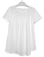 abordables Tops Basiques pour femmes-Chemise Chemise en dentelle Chemisier Chemise en dentelle blanche Femme Noir Blanche Rose Claire Couleur unie Dentelle Plein Air du quotidien Mode Col Rond S