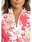 رخيصةأون ملابس الجولف النسائية-نسائي قميص بولو المرجان الأحمر كم طويل قمم الخريف الشتاء ملابس الجولف للسيدات، ملابس ملابس