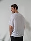 cheap Luxury Linen Shirts-100% Linen Front Pocket Men&#039;s Shirt Linen Shirt Black White Short Sleeve Plain Crew Neck Summer Outdoor Daily Clothing Apparel