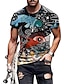 billige herre 3d t-shirt-Herre Skjorte T-shirt T-Shirts Grafisk Tribal Rund hals A B C D E 3D-udskrivning Plusstørrelser Afslappet Daglig Kortærmet Tøj Årgang Designer Etnisk Stil Basale