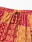 cheap Maxi Skirts-Women&#039;s Skirt Swing Long Skirt Bohemia Maxi Skirts Drawstring Print Graphic Solid Colored Causal Vacation Spring &amp; Summer Polyester Vintage Boho Red Blue Purple
