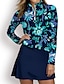 abordables Collection de créateurs-Femme T-shirt POLO Bleu manche longue Protection Solaire Top Floral Automne Hiver Vêtements de golf pour femmes, tenues, vêtements
