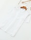 baratos camisas de linho de luxo-100% Linho Homens Camisa Social camisa de linho Branco Cinzento Manga Curta Tecido Decote V Verão Ao ar livre Diário Roupa