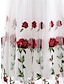 Χαμηλού Κόστους Πάρτι Φορέματα-Γυναικεία Φόρεμα Vintage Φόρεμα Φόρεμα για πάρτυ Δίχτυ Δίχτυ Κεντητό Ώμοι Έξω Κοντομάνικο Μίντι φόρεμα Κομψό Βίντατζ Μαύρο Λευκό Καλοκαίρι Άνοιξη