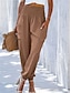cheap Women&#039;s Pants-Women&#039;s Pants Trousers 100% Polyester High Rise Full Length Dark Brown All Seasons