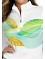 abordables Collection de créateurs-Femme T-shirt POLO Blanche manche longue Top Feuille Vêtements de golf pour femmes, tenues, vêtements