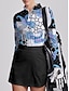 olcso Tervező kollekció-Női POLO trikó Kék Rózsapiros Szürke Hosszú ujj Napvédő Felsők Paisley Ősz Tél Női golffelszerelések ruhák ruhák, ruházat