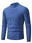 cheap Men&#039;s Pullover Sweater-Men&#039;s Pullover Sweater Jumper Knit Sweater Ribbed Cable Knit Regular Knitted Plain Crew Neck Keep Warm Modern Contemporary Daily Wear Going out Clothing Apparel Fall Winter Black Blue S M L