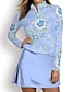 זול קולקציית מעצבים-בגדי ריקוד נשים חולצת POLO כחול שרוול ארוך צמרות סתיו חורף נשים בגדי גולף בגדי תלבושות ללבוש ביגוד
