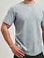 billiga Casual T-shirts för män-Herr T-shirt Våffelstickad t-shirt T-tröja Slät Rund hals Gata Semester Kort ärm Kläder Mode Designer Grundläggande